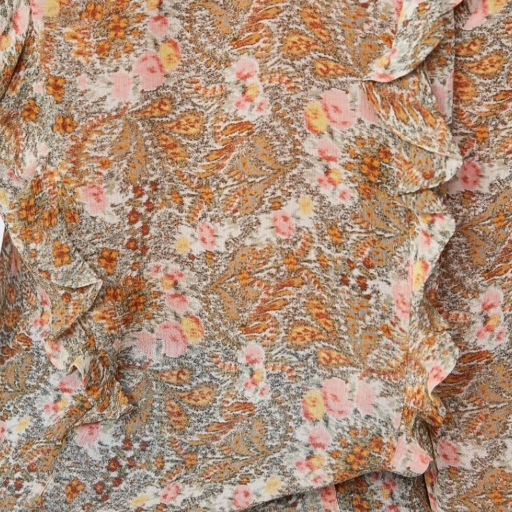 PAIGE Tessa floral print silk chiffon ruffle top - Picture 9 of 9